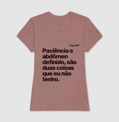 CAMISETA ACADEMIA PACIÊNCIA E ABDÔMEN DEFINIDO