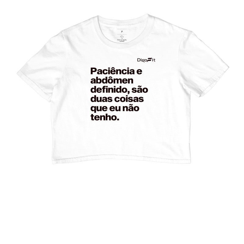 CROPPED ACADEMIA PACIÊNCIA E ABDÔMEN DEFINIDO