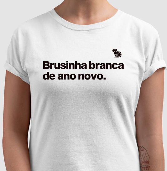 CAMISETA / CROPPED ANO NOVO BRUSINHA BRANCA