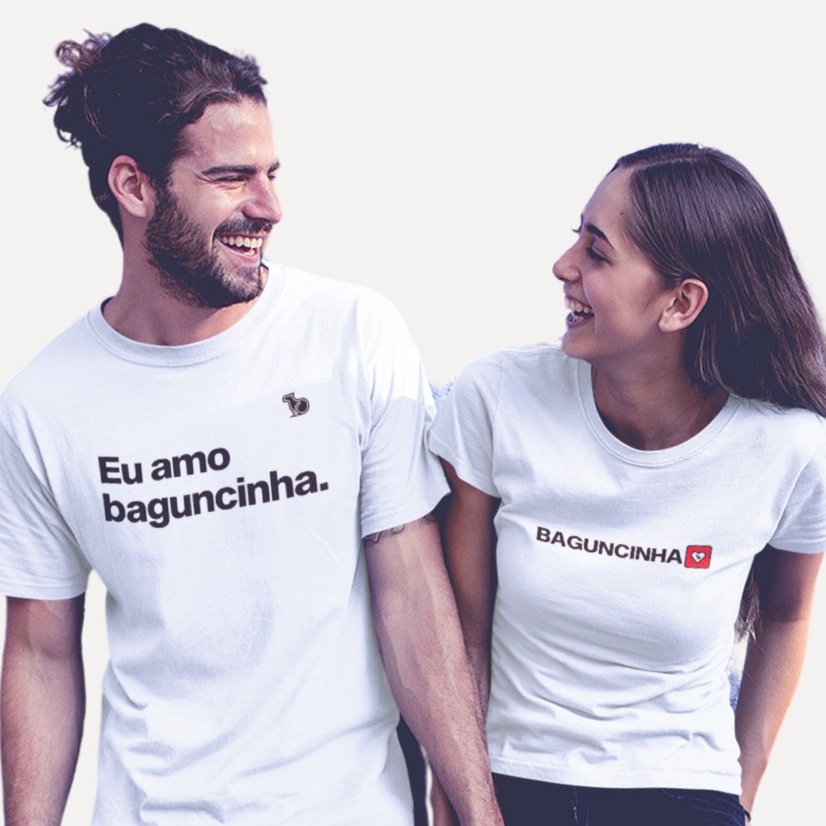 KIT CAMISETAS CASAL EU AMO BAGUNCINHA