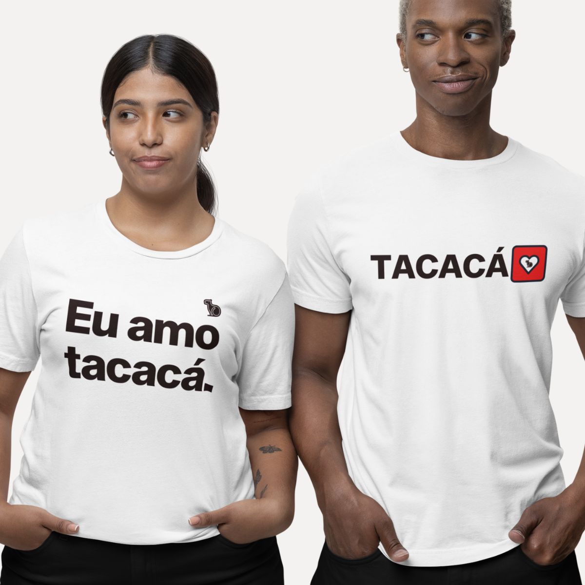 KIT CAMISETAS CASAL EU AMO TACACÁ