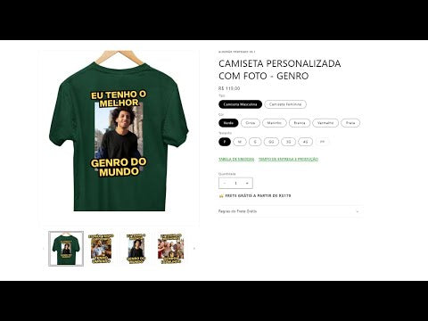 Vídeo explicativo de como personalizar sua camiseta.